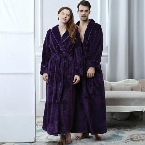 Kigurumi Pajamas |   Adults’ Bathrobe Pajamas Nightwear Solid Color Onesie Pajamas Pajamas Flannel Cosplay For Men’s Women’s Dailywear Animal Sleepwear Cartoon Purple Cosplay & Costumes Kigurumi Pajamas