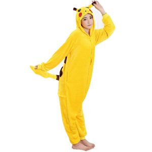 Kigurumi Pajamas |   Adults’ Halloween Props Holiday Jewelry Kigurumi Pajamas Pika Pika Patchwork Onesie Pajamas Funny Costume Flannel Toison Cosplay For Men and Women Christmas Animal Sleepwear Cartoon Yellow Cosplay & Costumes Kigurumi Pajamas