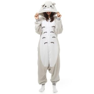 Kigurumi Pajamas |   Adults’ Kigurumi Pajamas Cartoon Cartoon Onesie Pajamas Funny Costume Polar Fleece Cosplay For Men and Women Christmas Animal Sleepwear Cartoon Gray Cosplay & Costumes Gray