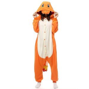 Kigurumi Pajamas |   Adults’ Kigurumi Pajamas Charizar Cartoon Onesie Pajamas Funny Costume Polar Fleece Cosplay For Men and Women Christmas Animal Sleepwear Cartoon Yellow Cosplay & Costumes Kigurumi Pajamas