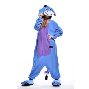 Kigurumi Pajamas |   Adults’ Kigurumi Pajamas Nightwear Camouflage Donkey Animal Patchwork Onesie Pajamas Polar Fleece Cosplay For Men and Women Christmas Animal Sleepwear Cartoon Festival / Holiday Costumes Blue Cosplay & Costumes Blue