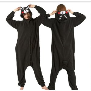 Kigurumi Pajamas |   Adults’ Kigurumi Pajamas Nightwear Cartoon Ririchiyo Shirakiin Cartoon Onesie Pajamas Funny Costume Flannel Cosplay For Men and Women Carnival Animal Sleepwear Cartoon Black Cosplay & Costumes Black