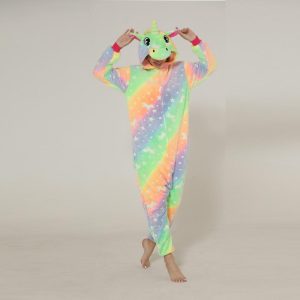 Kigurumi Pajamas |   Adults’ Kigurumi Pajamas Nightwear Giraffe Unicorn Zebra Character Onesie Pajamas Flannel Cosplay For Men and Women Carnival Animal Sleepwear Cartoon Green Cosplay & Costumes Green