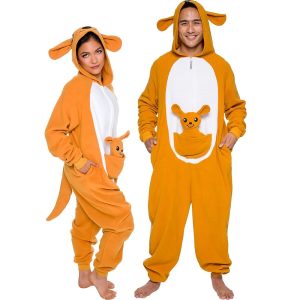 Kigurumi Pajamas |   Adults’ Kigurumi Pajamas Nightwear Onesie Pajamas Animal Cartoon Onesie Pajamas Funny Costume Flannel Cosplay For Men and Women Carnival Animal Sleepwear Cartoon Orange Cosplay & Costumes Kigurumi Pajamas