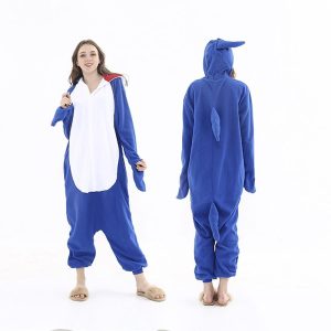 Kigurumi Pajamas |   Adults’ Kigurumi Pajamas Nightwear Shark Snorlax Animal Onesie Pajamas Flannel Cosplay For Men and Women Christmas Animal Sleepwear Cartoon Blue Cosplay & Costumes Blue