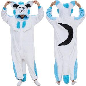 Kigurumi Pajamas |   Adults’ Kigurumi Pajamas Nightwear Unicorn Bat Character Onesie Pajamas Flannel Cosplay For Men and Women Carnival Animal Sleepwear Cartoon Festival / Holiday Costumes Light Blue Cosplay & Costumes Kigurumi Pajamas