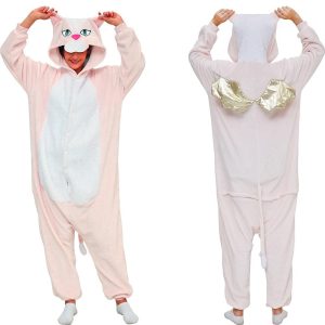 Kigurumi Pajamas |   Adults’ Kigurumi Pajamas Nightwear Unicorn Elephant Character Onesie Pajamas Funny Costume Flannel Cosplay For Men and Women Carnival Animal Sleepwear Cartoon Pink Cosplay & Costumes Kigurumi Pajamas