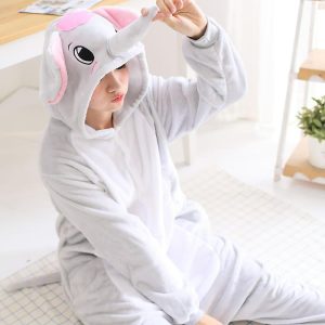 Kigurumi Pajamas |   Adults’ Kigurumi Pajamas Piggy / Pig Elephant Leopard Animal Onesie Pajamas Funny Costume Flannelette Cosplay For Men and Women Halloween Animal Sleepwear Cartoon Pink Cosplay & Costumes Kigurumi Pajamas