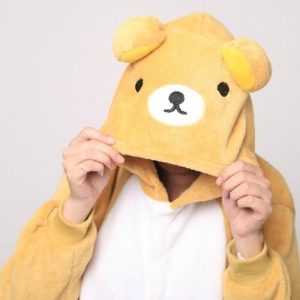 Kigurumi Pajamas |   Adults’ Kigurumi Pajamas with Slippers Bear Animal Patchwork Onesie Pajamas Pajamas Funny Costume Coral fleece Cosplay For Men and Women Christmas Animal Sleepwear Cartoon Yellow Cosplay & Costumes Kigurumi Pajamas