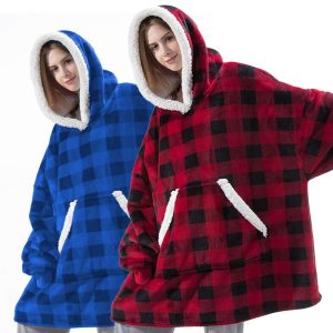 Kigurumi Pajamas |   Adults’ Oversized Hoodie Blanket Wearable Blanket With Pocket Solid Color Onesie Pajamas Flannel Cosplay For Men and Women Carnival Animal Sleepwear Cartoon Fuchsia Cosplay & Costumes Fuchsia