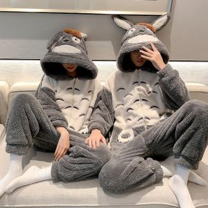 Kigurumi Pajamas |   animals Party Costume Costume Family Christmas Pajamas Kigurumi Pajamas Men’s Women’s Couple’s One Piece Halloween Carnival Masquerade Adults’ Party Party & Evening Polyester Microfiber Onesie Gray Cosplay & Costumes Gray