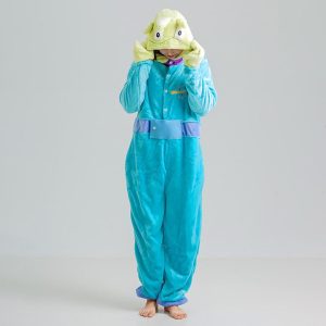 Kigurumi Pajamas |   Kid’s Adults’ Kigurumi Pajamas Alien Character Onesie Pajamas Flannel Fabric Cosplay For Men and Women Boys and Girls Carnival Animal Sleepwear Cartoon Festival / Holiday Costumes / Leotard / Onesie Blue Cosplay & Costumes Blue