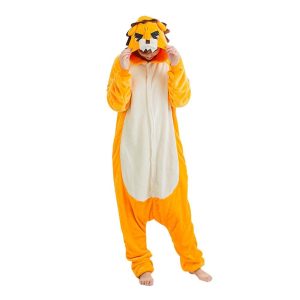 Kigurumi Pajamas |   Kid’s Adults’ Kigurumi Pajamas Lion Character Onesie Pajamas Flannel Fabric Cosplay For Men and Women Boys and Girls Carnival Animal Sleepwear Cartoon Orange Cosplay & Costumes Kigurumi Pajamas