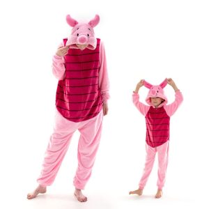 Kigurumi Pajamas |   Kid’s Adults’ Kigurumi Pajamas Nightwear Onesie Pajamas Piggy / Pig Animal Cartoon Onesie Pajamas Funny Costume Flannel Cosplay For Men and Women Boys and Girls Carnival Animal Sleepwear Cartoon Pink Cosplay & Costumes Kigurumi Pajamas