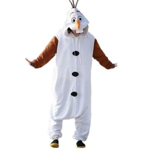 Kigurumi Pajamas |   Kid’s Adults’ Kigurumi Pajamas Nightwear Snowman Animal Onesie Pajamas Funny Costume Flannel Cosplay For Men and Women Boys and Girls Christmas Animal Sleepwear Cartoon White Cosplay & Costumes Kigurumi Pajamas