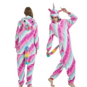 Kigurumi Pajamas |   Kid’s Adults’ Kigurumi Pajamas Nightwear Unicorn Animal Onesie Pajamas Funny Costume Flannel Cosplay For Men and Women Boys and Girls Christmas Animal Sleepwear Cartoon Purple Cosplay & Costumes Kigurumi Pajamas