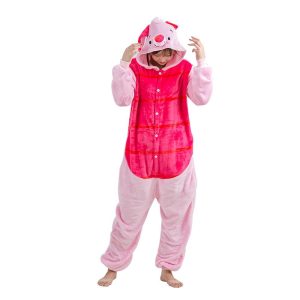 Kigurumi Pajamas |   Kid’s Adults’ Kigurumi Pajamas Piggy / Pig Character Onesie Pajamas Flannel Fabric Cosplay For Men and Women Boys and Girls Carnival Animal Sleepwear Cartoon Red Cosplay & Costumes Kigurumi Pajamas