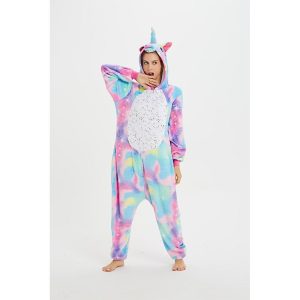 Kigurumi Pajamas |   Kid’s Adults’ Kigurumi Pajamas Unicorn Flying Horse Printing Onesie Pajamas Flannel Fabric Cosplay For Men and Women Boys and Girls Christmas Animal Sleepwear Cartoon Purple Cosplay & Costumes Kigurumi Pajamas