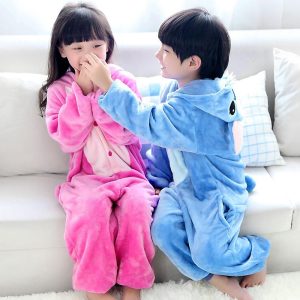 Kigurumi Pajamas |   Kid’s Kigurumi Pajamas Anime Blue Monster Patchwork Onesie Pajamas Funny Costume Coral fleece Cosplay For Boys and Girls Christmas Animal Sleepwear Cartoon Rose Cosplay & Costumes Kigurumi Pajamas