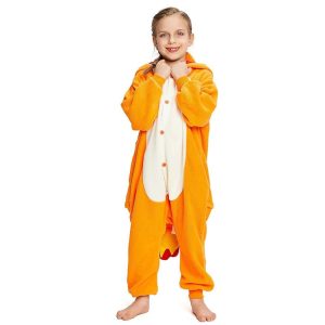 Kigurumi Pajamas |   Kid’s Kigurumi Pajamas Charizar Animal Onesie Pajamas Terylene Cosplay For Boys and Girls Carnival Animal Sleepwear Cartoon Festival / Holiday Costumes / Leotard / Onesie / Leotard / Onesie Orange Cosplay & Costumes Kigurumi Pajamas