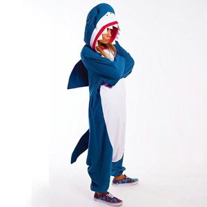 Kigurumi Pajamas |   Kid’s Kigurumi Pajamas Nightwear Shark Animal Onesie Pajamas Funny Costume Flannel Cosplay For Boys and Girls Christmas Animal Sleepwear Cartoon Blue Cosplay & Costumes Blue