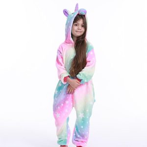 Kigurumi Pajamas |   Kid’s Kigurumi Pajamas Unicorn Printing Onesie Pajamas Flannelette Cosplay For Boys and Girls Carnival Animal Sleepwear Cartoon Pink Cosplay & Costumes Kigurumi Pajamas