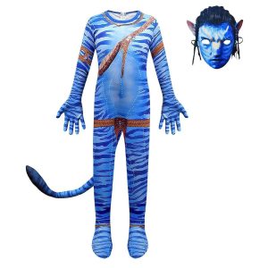 Movie & TV Theme Costumes |   Avatar: The Way of Water Jake Sully Zentai Suits Cosplay Costume Mask Boys Girls’ Movie Cosplay Costume+Mask Carnival Children’s Day Leotard / Onesie Mask Costume+Mask Cosplay & Costumes Costume+Mask