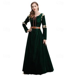 Movie & TV Theme Costumes |   Brave Merida Dress Cosplay Costume Theme Party Costume Women’s Movie Cosplay Cosplay Halloween Dark Green Halloween Carnival Masquerade Dress Dark Green Cosplay & Costumes Dark Green