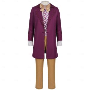 Movie & TV Theme Costumes |   Charlie and the Chocolate Factory Wonka Willy Wonka Cosplay Costume Outfits Men’s Women’s Movie Cosplay Cosplay Purple Halloween Masquerade Coat Vest Shirt Purple Cosplay & Costumes Movie & TV Theme Costumes