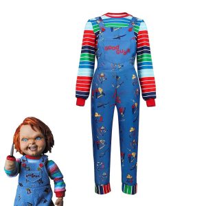 Movie & TV Theme Costumes |   Chucky Movie / TV Theme Costumes Bride of Chucky Cosplay Costume Outfits Men’s Women’s Boys Movie Cosplay Cosplay Costume Halloween Blue Masquerade Leotard / Onesie Top Blue Cosplay & Costumes Blue