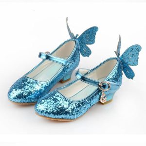 Movie & TV Theme Costumes |   Cinderella Princess Elsa Shoes Girls’ Movie Cosplay Sequins Rosy Pink Blue White Shoes Halloween Children’s Day Synthetic Leather World Book Day Costumes Blue Cosplay & Costumes Blue