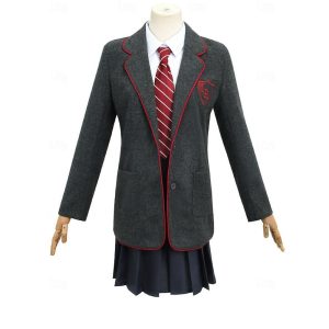 Movie & TV Theme Costumes |   Cosplay Cosplay Costume Outfits Girls’ Movie Cosplay Cosplay Gray Halloween Carnival Masquerade Event / Party Masquerade Coat Shirt Skirt Gray Cosplay & Costumes Gray