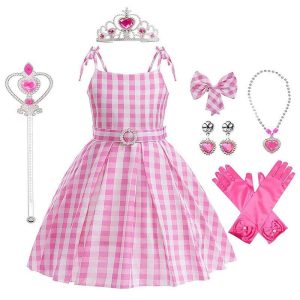 Movie & TV Theme Costumes |   Doll Dress Accessories Set Girls’ Movie Cosplay Retro Vintage 1950s Princess Pink Halloween Carnival Children’s Day Pink Cosplay & Costumes Movie & TV Theme Costumes