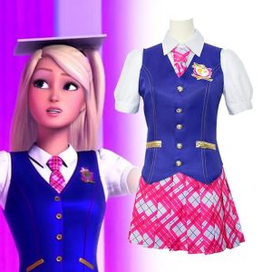 Movie & TV Theme Costumes |   Doll School Uniform 4 Pieces Women’s Girls’ Movie Cosplay Y2K Blue & Pink Halloween Carnival Masquerade Vest Blouse Skirt Blue & Pink Cosplay & Costumes Blue & Pink