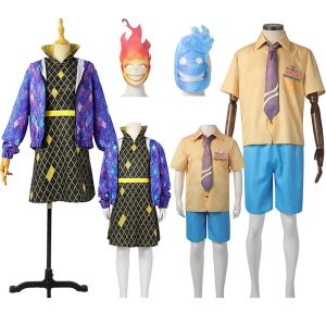 Movie & TV Theme Costumes |   Elemental Ember Wade Cosplay Costume for Adults Kids Anime Movie 2023 Dress Jacket Shirt Mask Carnival Halloween Couples Cosplay & Costumes Movie & TV Theme Costumes