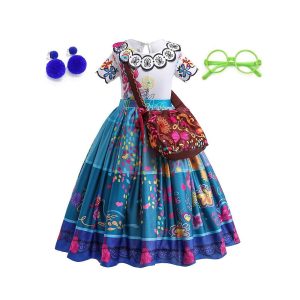 Movie & TV Theme Costumes |   Encanto Isabela Madrigal Luisa Madrigal Dolores Madrigal Cosplay Costume Flower Girl Dress Vacation Dress Girls’ Movie Cosplay Cute Blue Children’s Day New Year Masquerade Dress Blue Cosplay & Costumes Blue