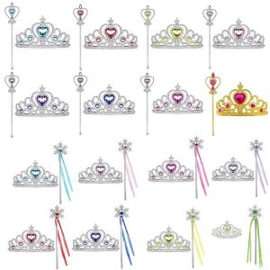 Movie & TV Theme Costumes |   Fairytale Princess Elsa Tiara Accessories Set Girls’ Movie Cosplay Cute Halloween red heart Light Green Peach Heart Phnom Penh Yellow Diamond Tiaras Wand Halloween Masquerade World Book Day Costumes Rose Red Snowflake Ribbon Cosplay & Costumes Movie & TV Theme Costumes