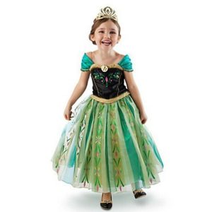 Movie & TV Theme Costumes |   Frozen Fairytale Princess Anna Flower Girl Dress Theme Party Costume Tulle Dresses Girls’ Movie Cosplay Cosplay Halloween Green Halloween Carnival Masquerade Wedding Wedding Guest Dress Green Cosplay & Costumes Green