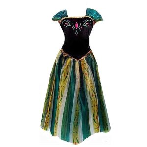 Movie & TV Theme Costumes |   Frozen Fairytale Princess Anna Flower Girl Dress Theme Party Costume Tulle Dresses Women’s Movie Cosplay Cosplay Halloween Green Halloween Carnival Masquerade Dress Green Cosplay & Costumes Green