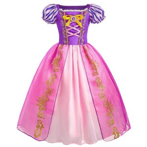 Movie & TV Theme Costumes |   Frozen Fairytale Princess Sofia Flower Girl Dress Vacation Dress Theme Party Costume Girls’ Movie Cosplay Halloween Rosy Pink Purple Dress Halloween Carnival Masquerade World Book Day Costumes Purple Cosplay & Costumes Movie & TV Theme Costumes