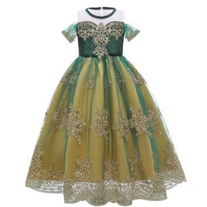 Movie & TV Theme Costumes |   Frozen Frozen Princess Anna Dress Girls’ Movie Cosplay Vacation Dress Halloween Christmas Green Dress Christmas Halloween World Book Day Costumes Green Cosplay & Costumes Green