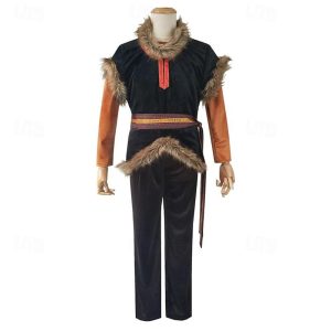 Movie & TV Theme Costumes |   Frozen Kristoff Bjorgman Cosplay Costume Outfits Men’s Movie Cosplay Cosplay Costume Black Halloween Masquerade Top Pants Black Cosplay & Costumes Black