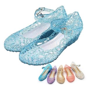 Movie & TV Theme Costumes |   Frozen Princess Cinderella Elsa Masquerade Jelly Shoes Girls’ Movie Cosplay Vintage Fashion Streetwear White Red Blue Halloween Carnival Masquerade Shoes Blue Cosplay & Costumes Blue