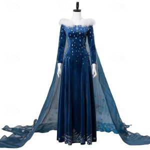 Movie & TV Theme Costumes |   Frozen Princess Elsa Anna Dress Cosplay Costume Women’s Movie Cosplay Cosplay Costume Blue Halloween Masquerade Dress Blue Cosplay & Costumes Blue