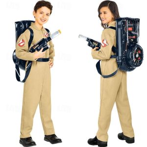 Movie & TV Theme Costumes |   Ghostbusters Cosplay Cosplay Costume Boys Girls’ Movie Cosplay Cosplay Halloween Beige Leotard / Onesie Masquerade Polyester World Book Day Costumes Beige Cosplay & Costumes Beige