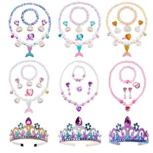 Movie & TV Theme Costumes |   Girls’ Mermaid Tail Accessories Set Fairytale Princess Bags and Purses Necklace Earring Movie Cosplay Cute Little Mermaid Costume Party Halloween Masquerade World Book Day Costumes bag combination Cosplay & Costumes bag combination