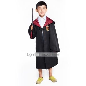 Movie & TV Theme Costumes |   Kid’s Harry Potter Cloak Gryffindor Slytherin Ravenclaw Hufflepuff Unisex Boys Girls’ Movie Cosplay School Uniforms Green Yellow Red Blue Halloween Carnival World Book Day Costumes Red Cosplay & Costumes Movie & TV Theme Costumes