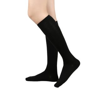 Movie & TV Theme Costumes |   Knee High Socks Women’s Flat Knit Knee Socks-Soft Breathable Cotton Blend-Stay-Up Fit Black Cosplay & Costumes Black