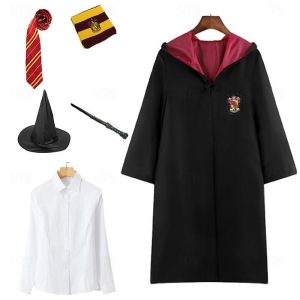 Movie & TV Theme Costumes |   Magic Harry Slytherin Hufflepuff Cosplay Costume Outfits Boys Girls’ Movie Cosplay Classic & Timeless Yellow Red Blue Christmas Halloween Carnival Shirt Cloak Tie Red Cosplay & Costumes Movie & TV Theme Costumes