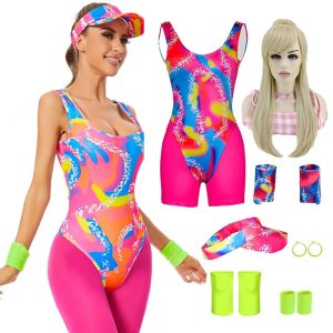 Movie & TV Theme Costumes |   Movie Rollerblade Outfits Doll Y2K Cowgirl Suits Jumpsuit Dress Hot Pink Men‘s Women‘s Couple‘s Cosplay Costume Halloween Carnival Masquerade With Wig Pink Workout Outfit (Female) Cosplay & Costumes Movie & TV Theme Costumes